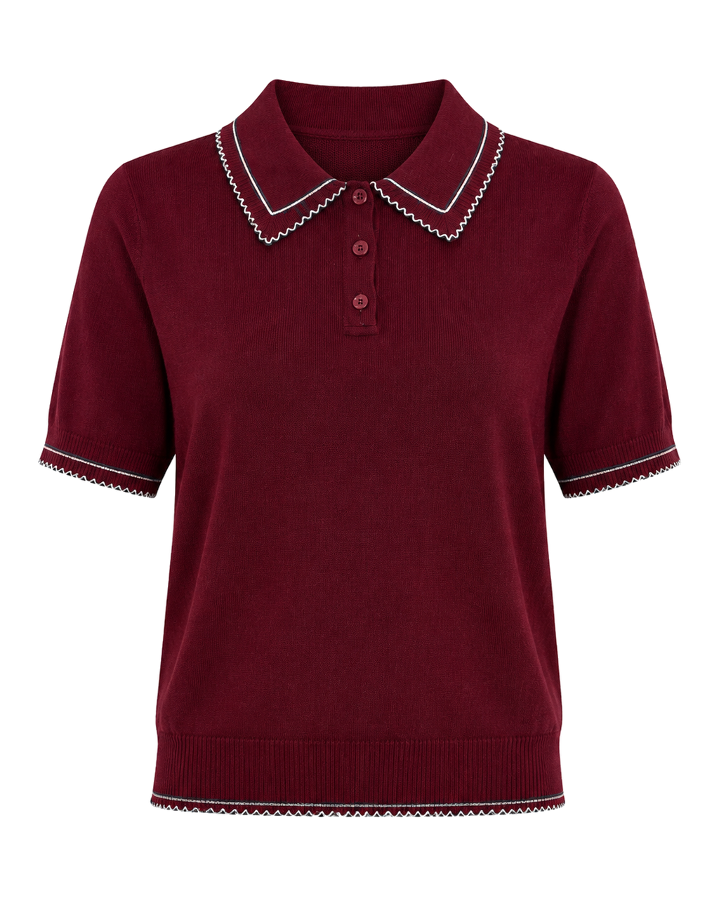 Gebreide Polo Dames Korte Mouw