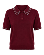 Gebreide Polo Dames Korte Mouw