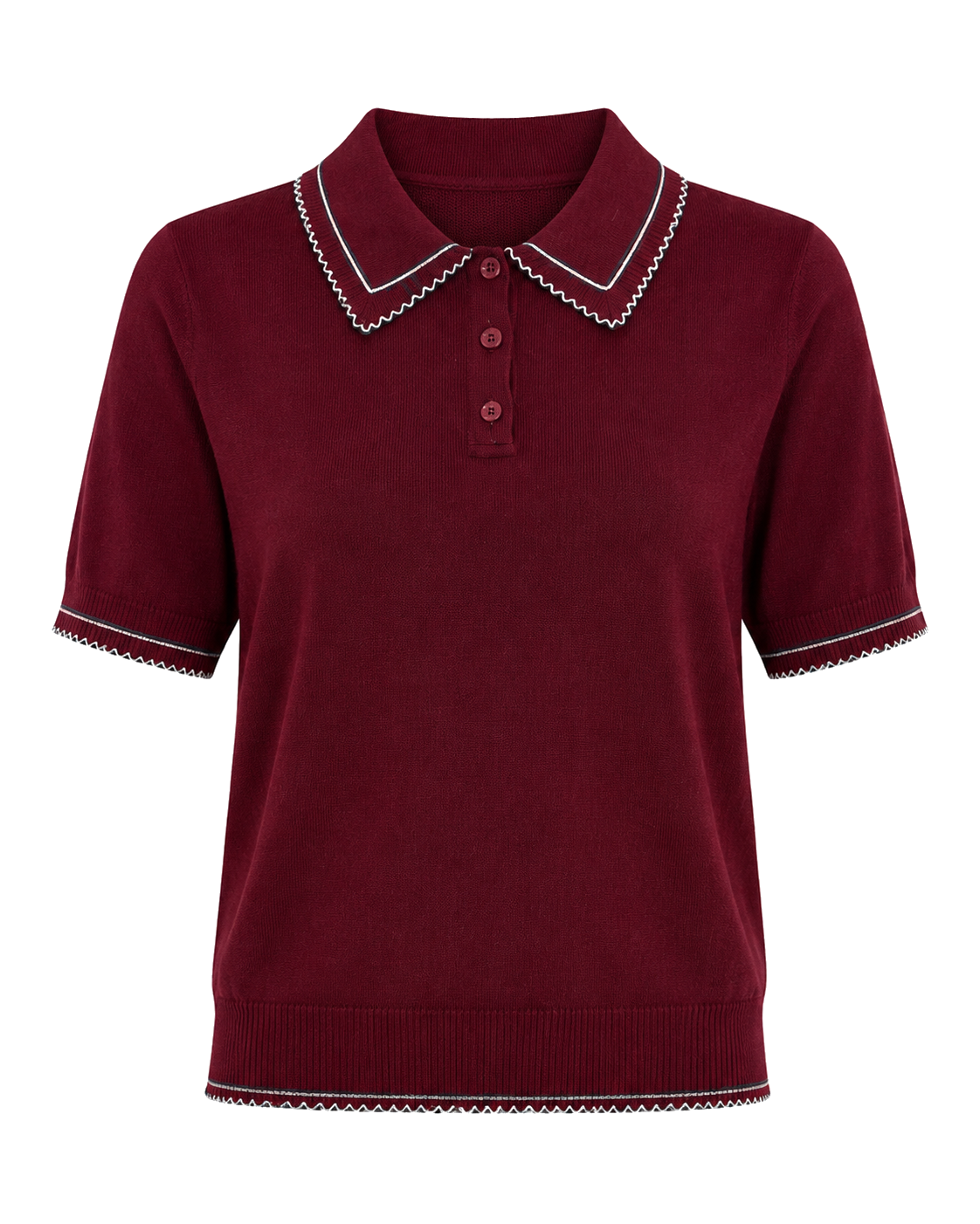 Gebreide Polo Dames Korte Mouw