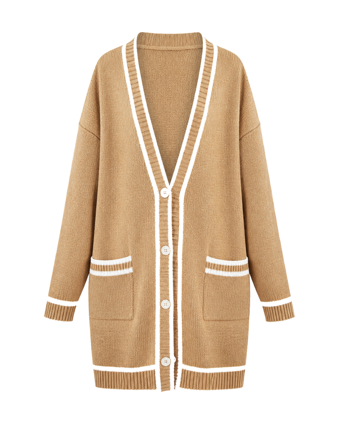 Vest met contrasterende boorden, beige #beige