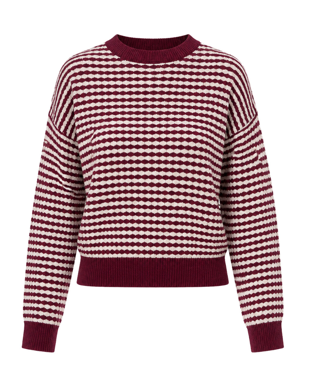 Gestreepte Trui Dames Bordeaux Gebreid