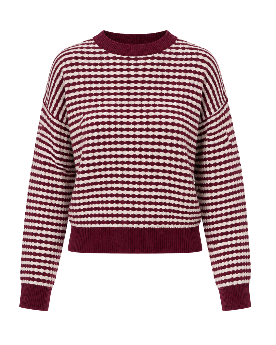 Gestreepte Trui Dames Bordeaux Gebreid