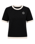 Gebreid T-shirt Dames met Contrasterende Biezen