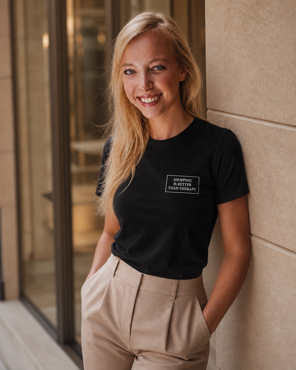 Model met Jovida T-shirt zwart #black #zwart