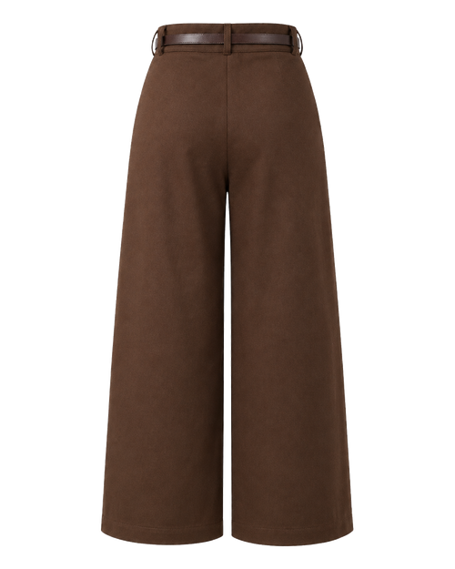 Culotte met ceintuur, bruin — achterkant #brown #bruin
