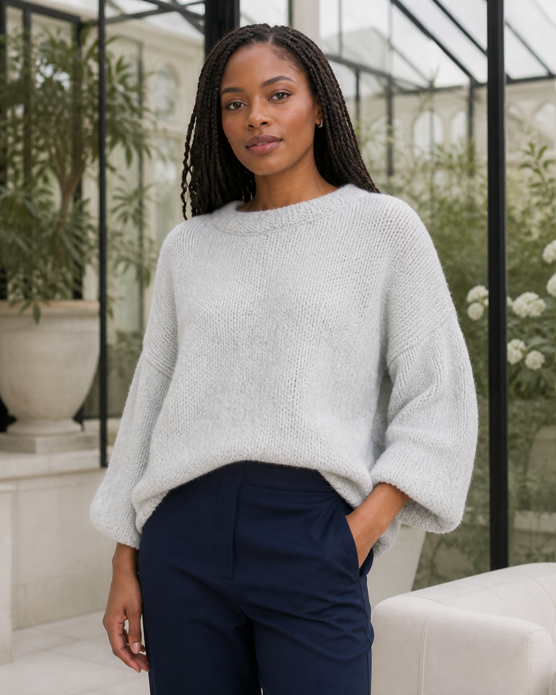 Oversized Trui Dames Driekwartmouw