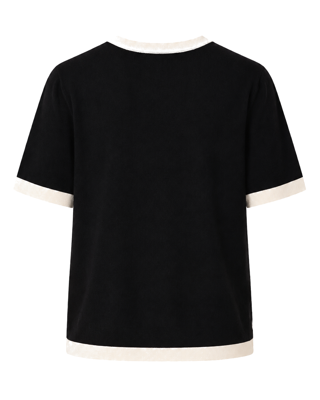 Gebreid T-shirt Dames met Contrasterende Biezen