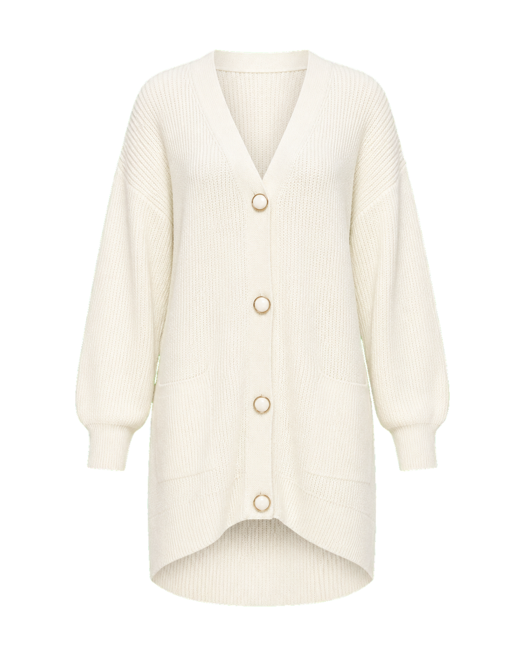 Lang vest met knoopsluiting, beige