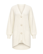 Lang vest met knoopsluiting, beige