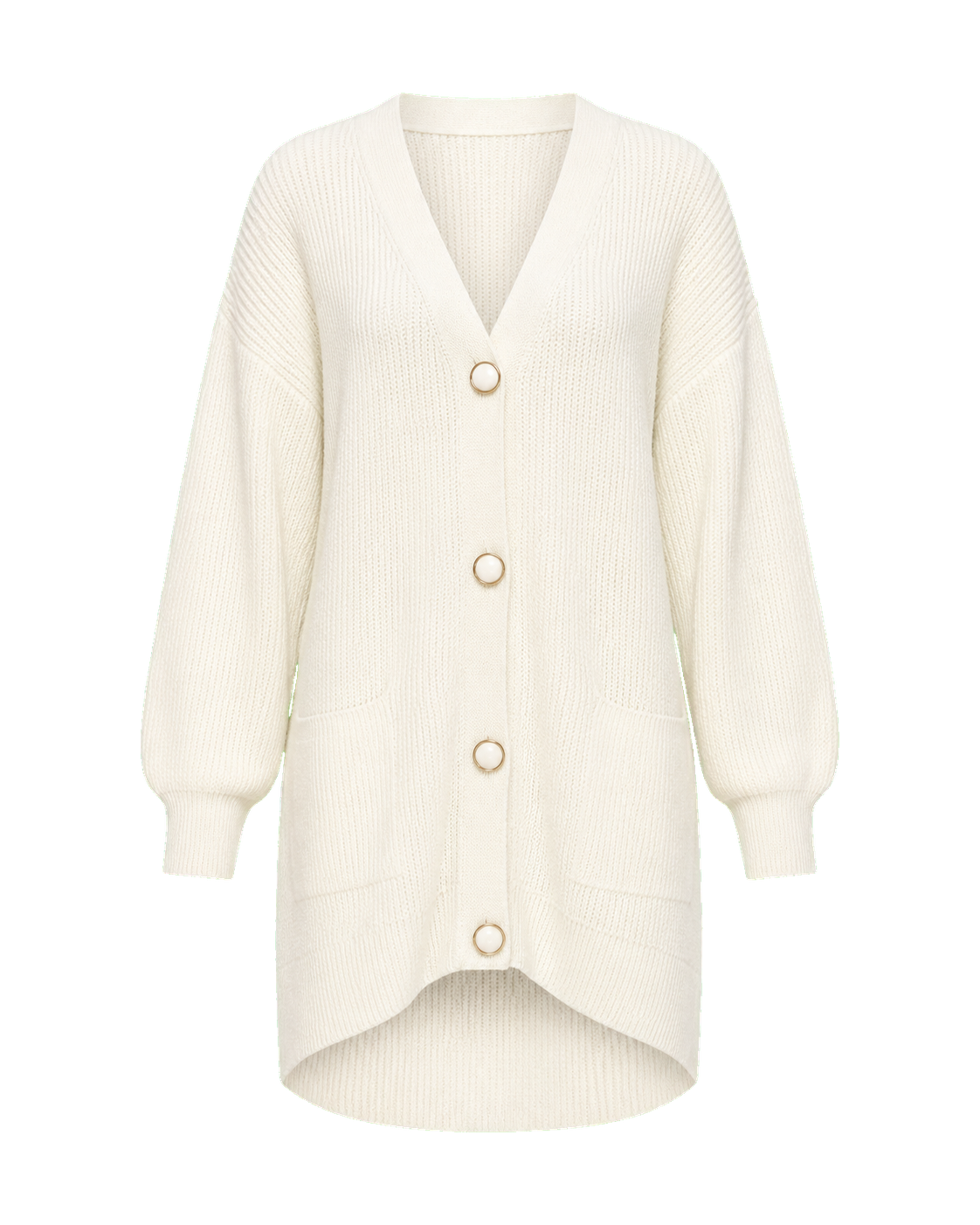 Lang vest met knoopsluiting, beige
