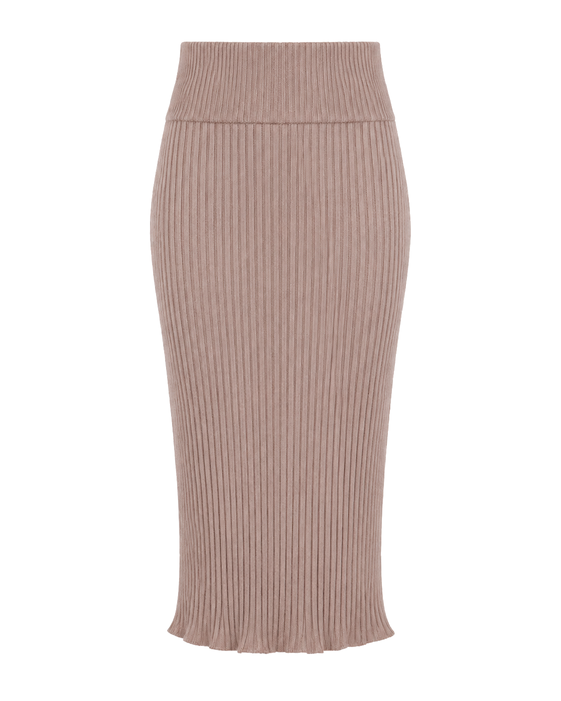 Geribde midi-rok met split achter, beige #beige