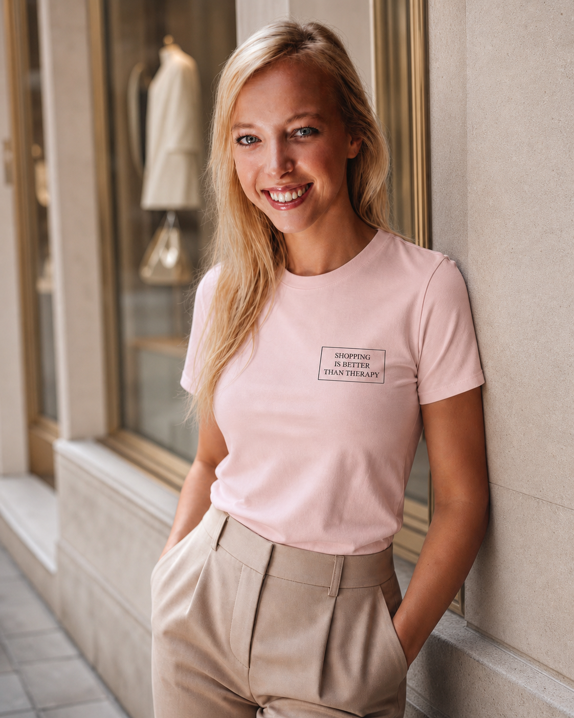 Model met Jovida T-shirt roze #pink #roze