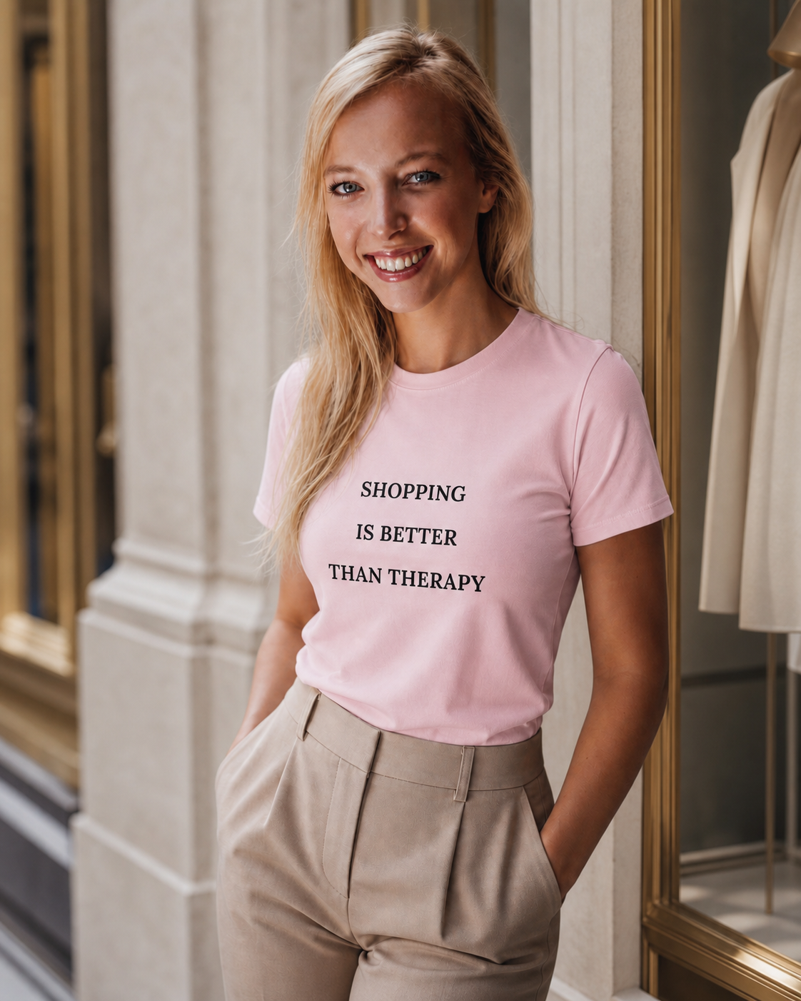 Model met Jovida T-shirt roze #pink #roze