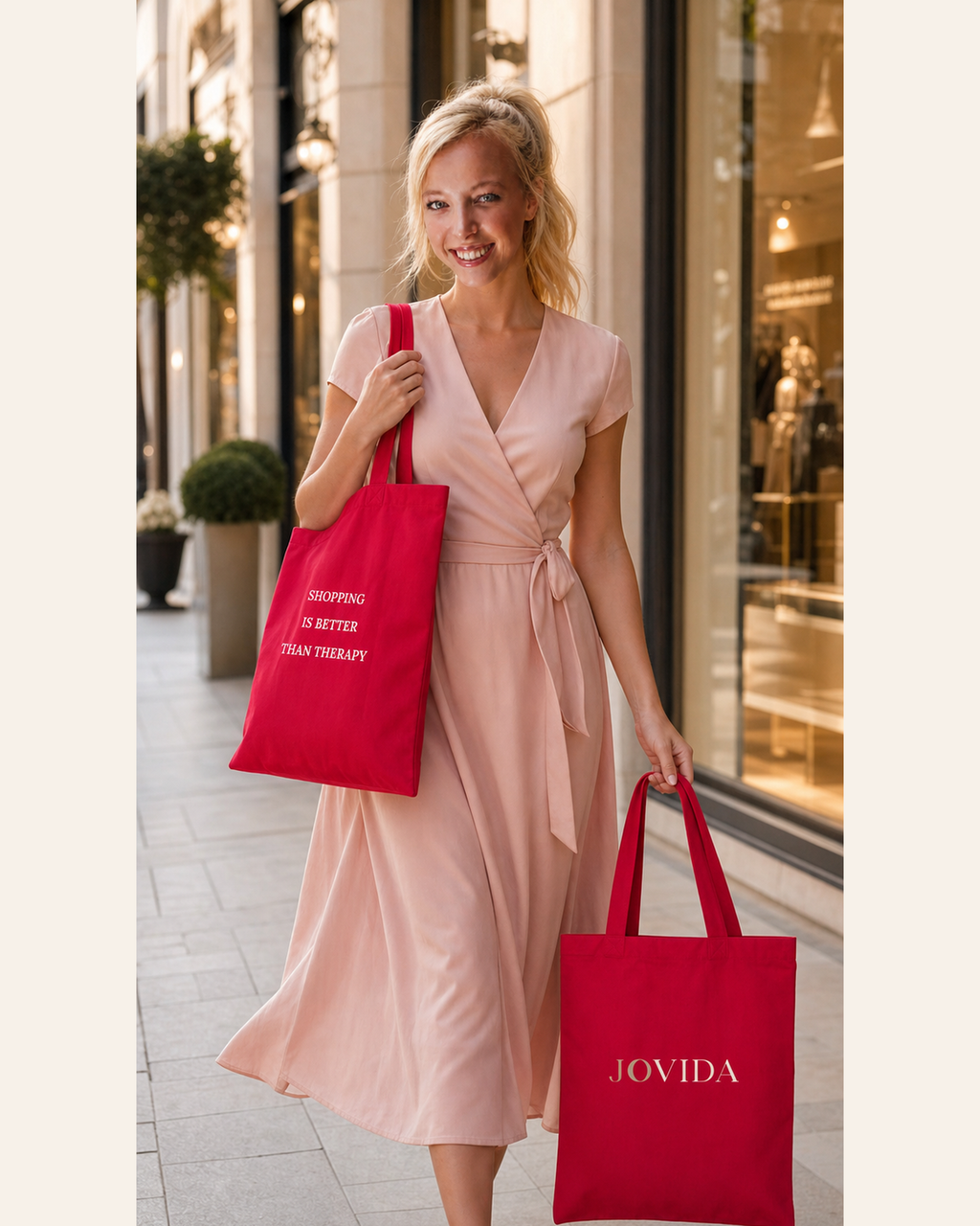 Model met Jovida tote rood #red #rood