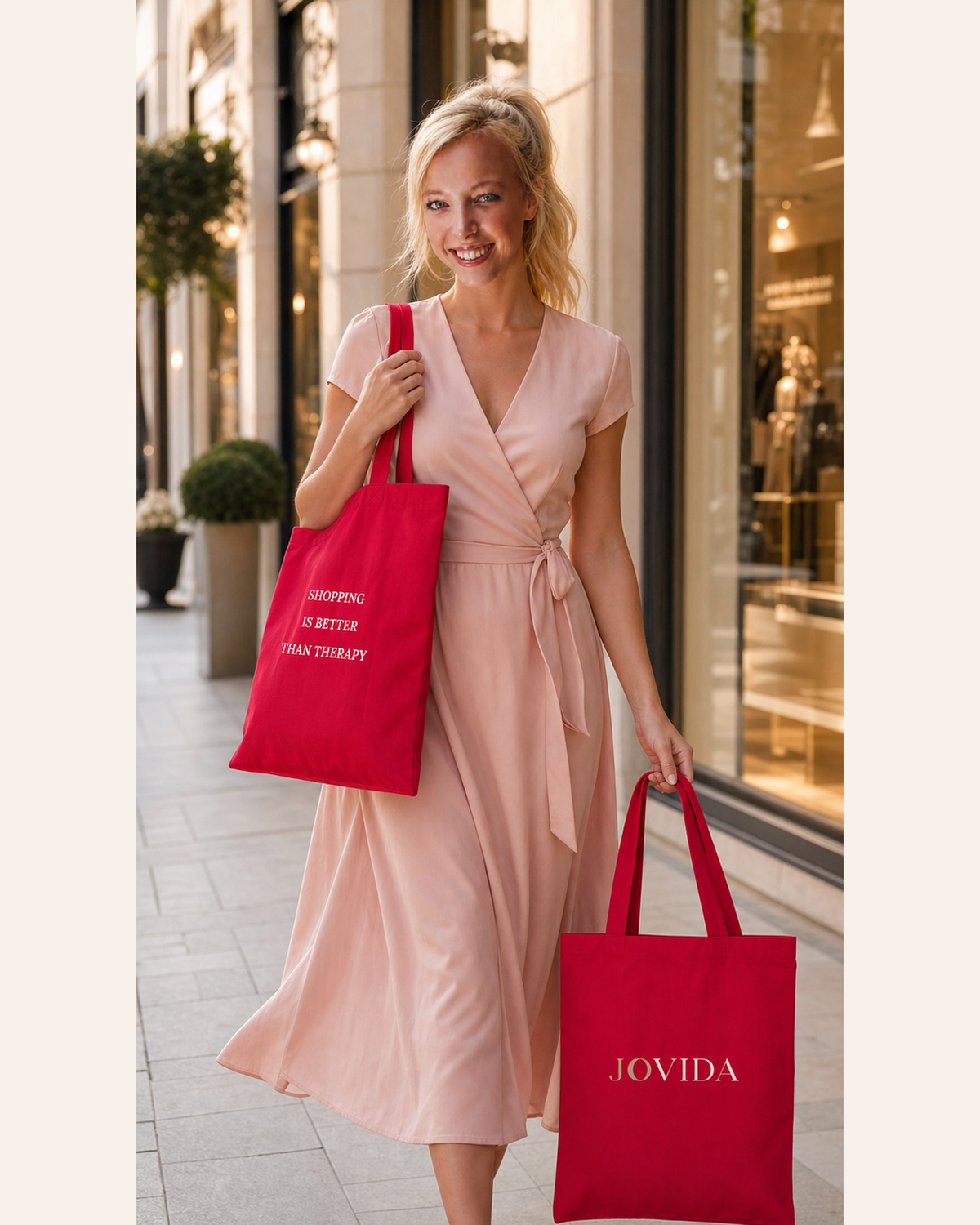 Model met Jovida tote rood #red #rood