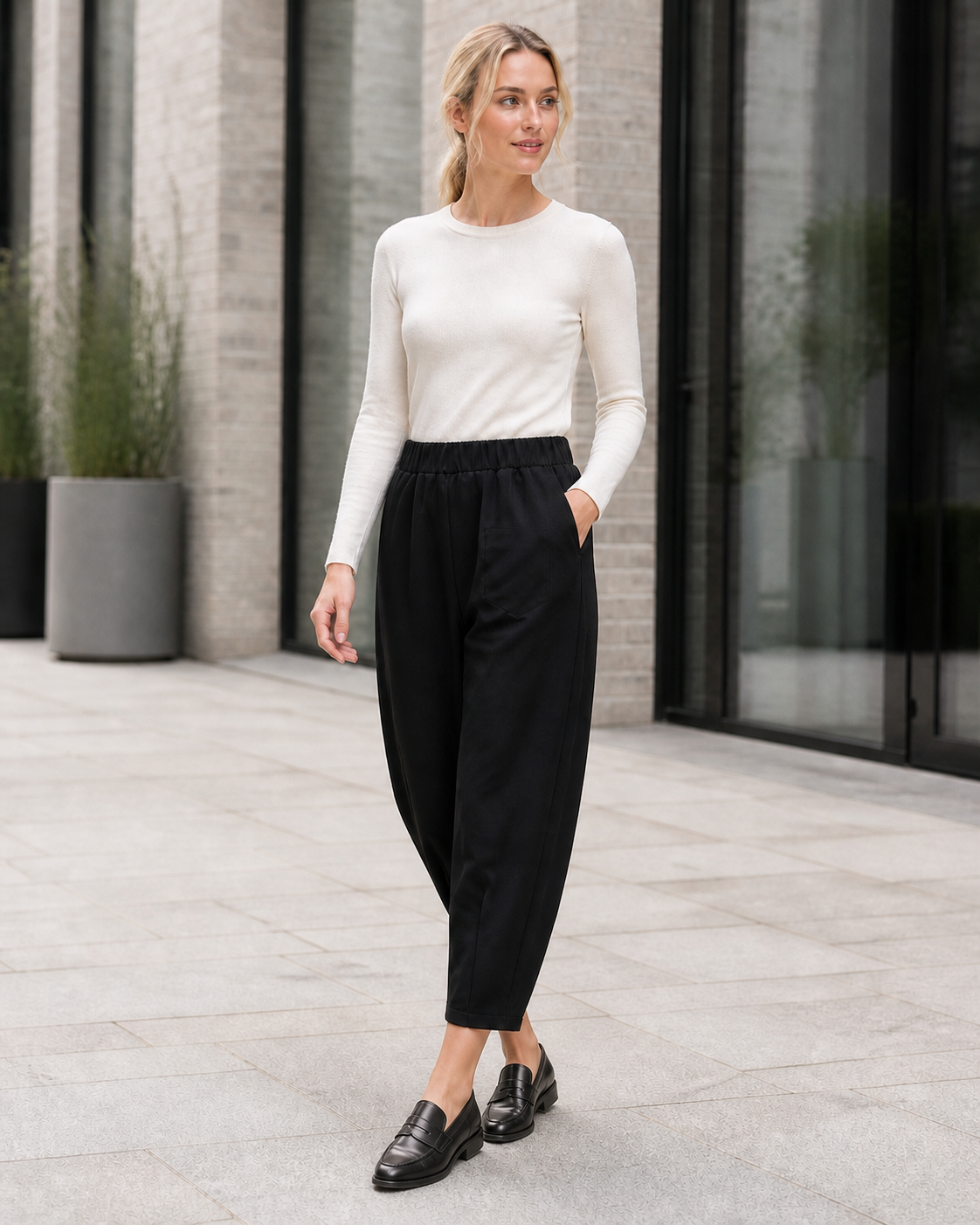 Wijde Broek Dames met Elastische Band
