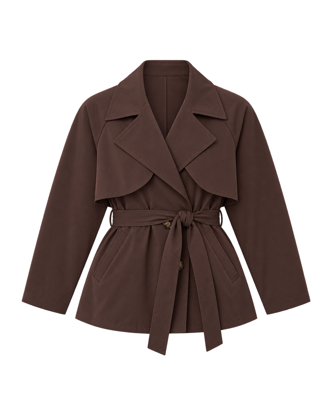 Korte trenchcoat met ceintuur, bruin #brown #bruin