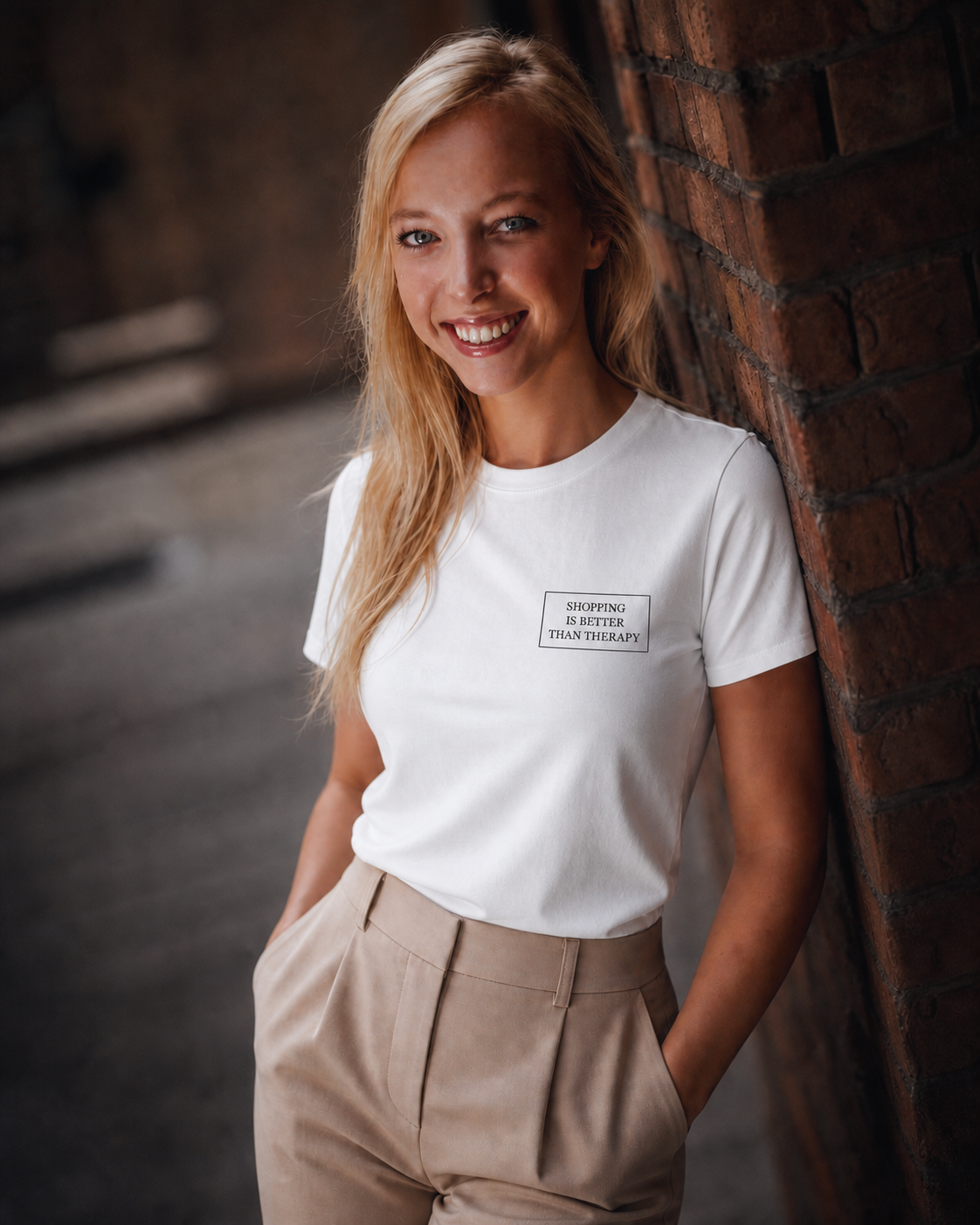 Model met Jovida T-shirt wit #white #wit