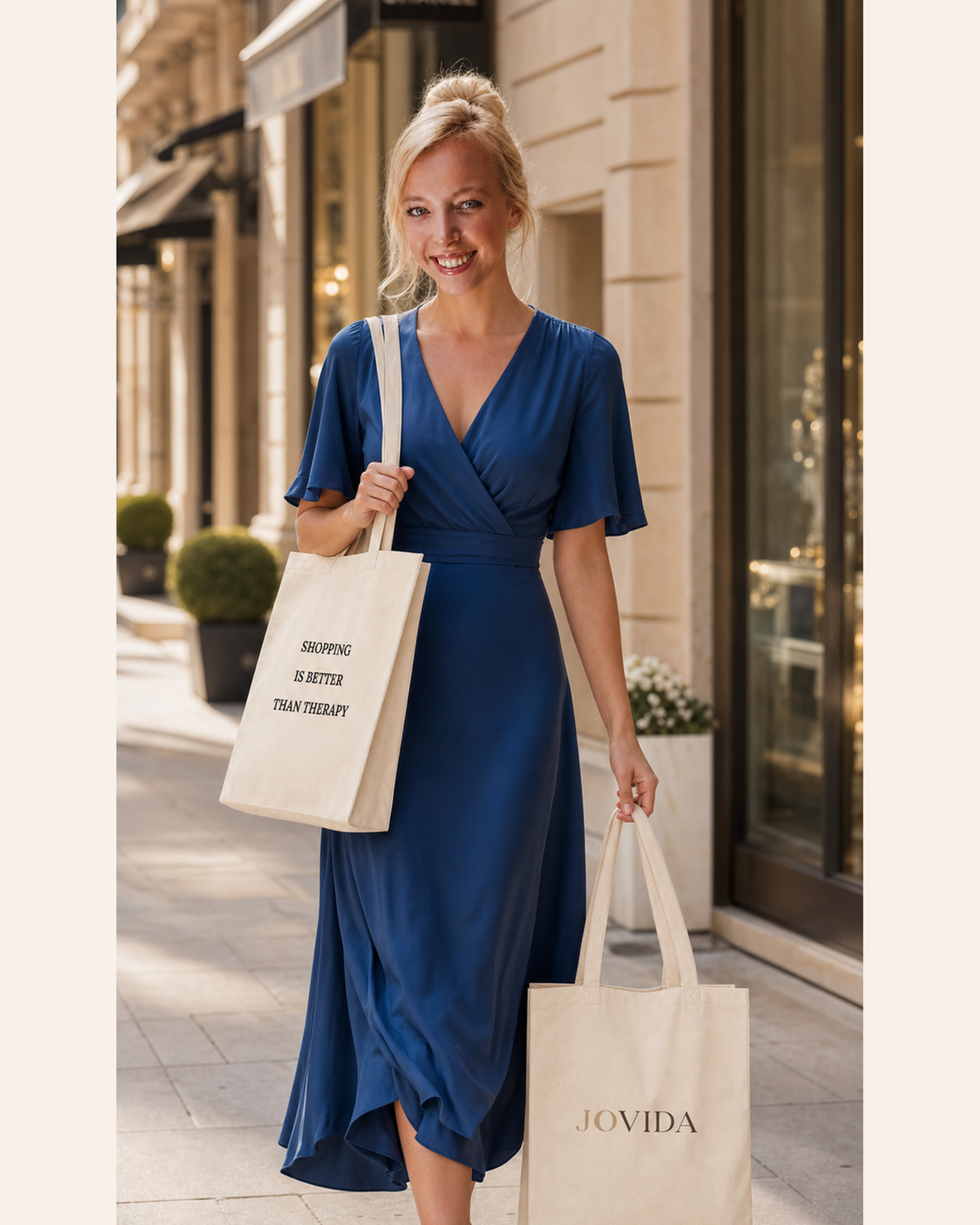 Model met Jovida tote naturel #natural #naturel