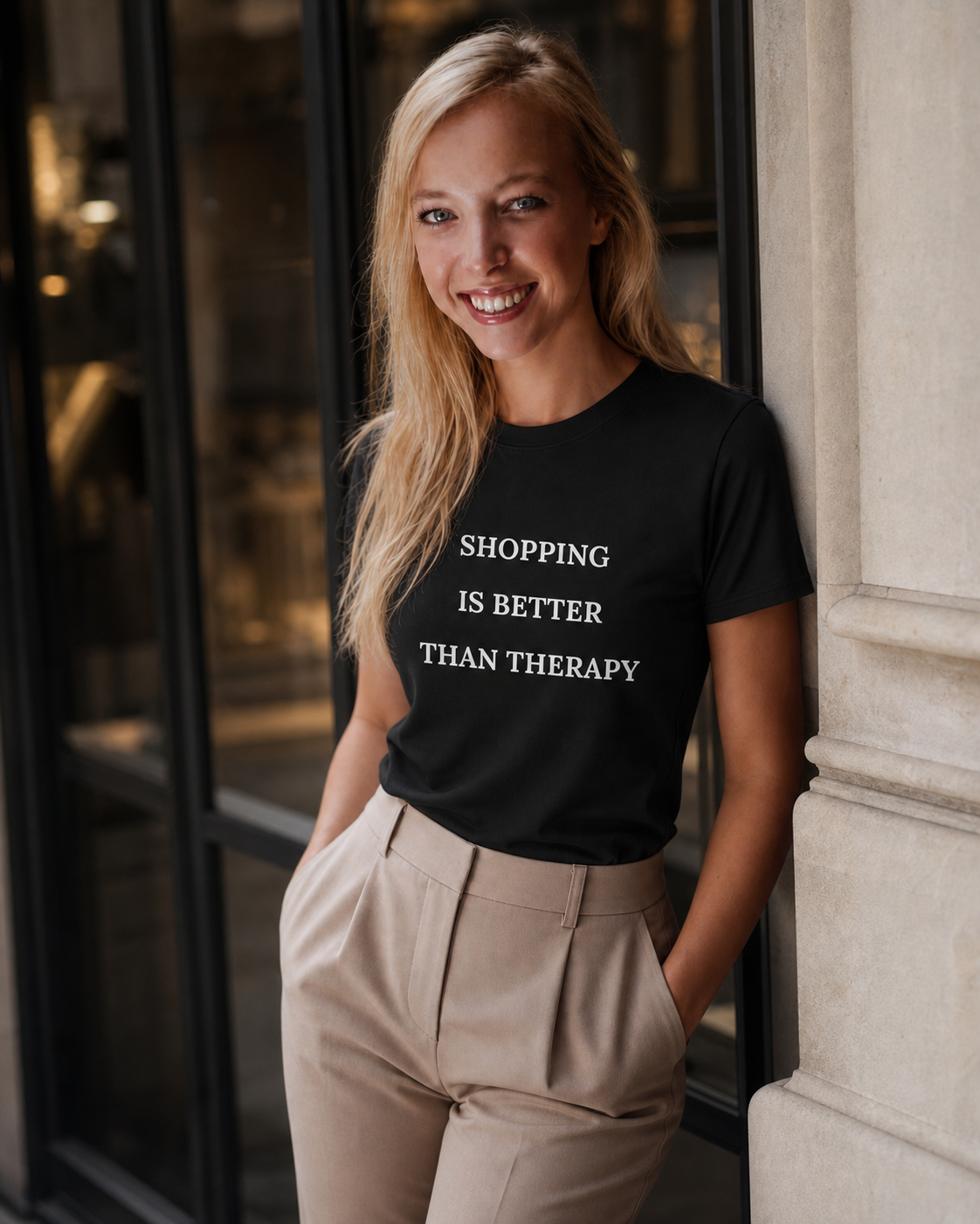 Model met Jovida T-shirt zwart #black #zwart