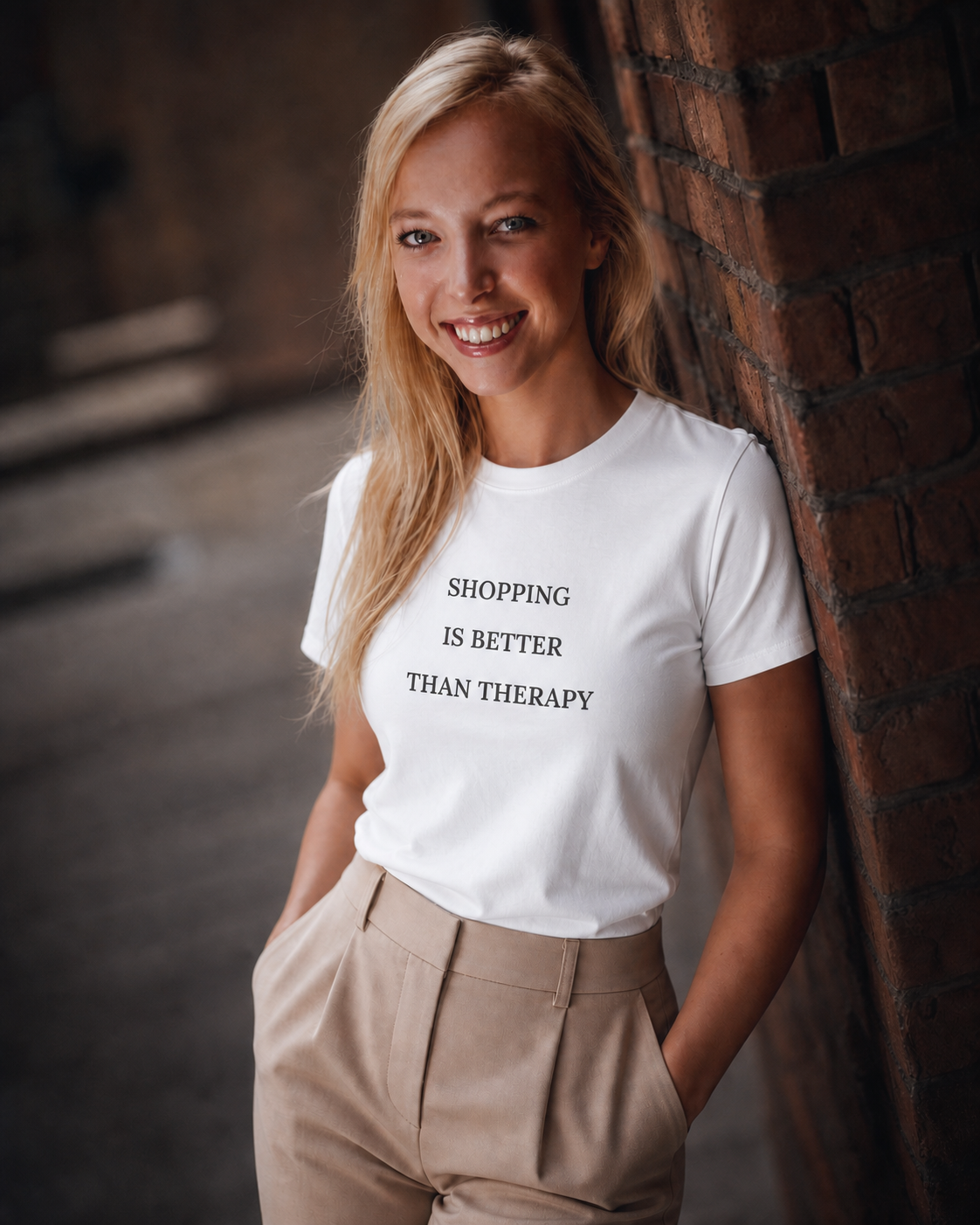 Model met Jovida T-shirt wit #white #wit