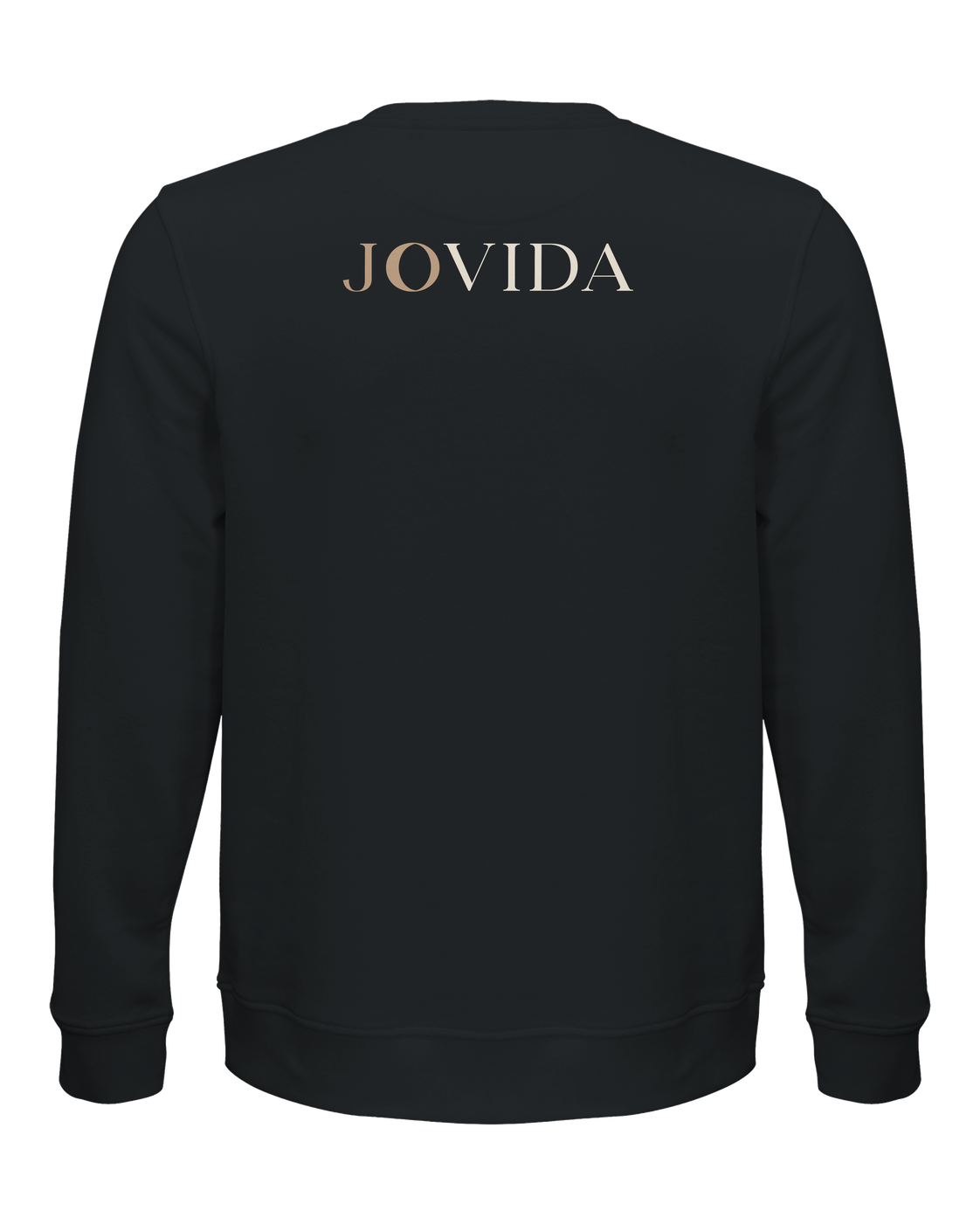Jovida sweatshirt met hartjesprint, zwart — achterkant #black #zwart