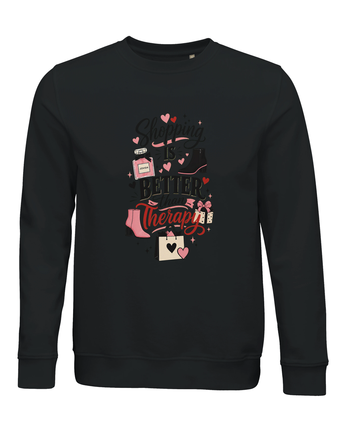 Jovida sweatshirt met hartjesprint, zwart #black #zwart