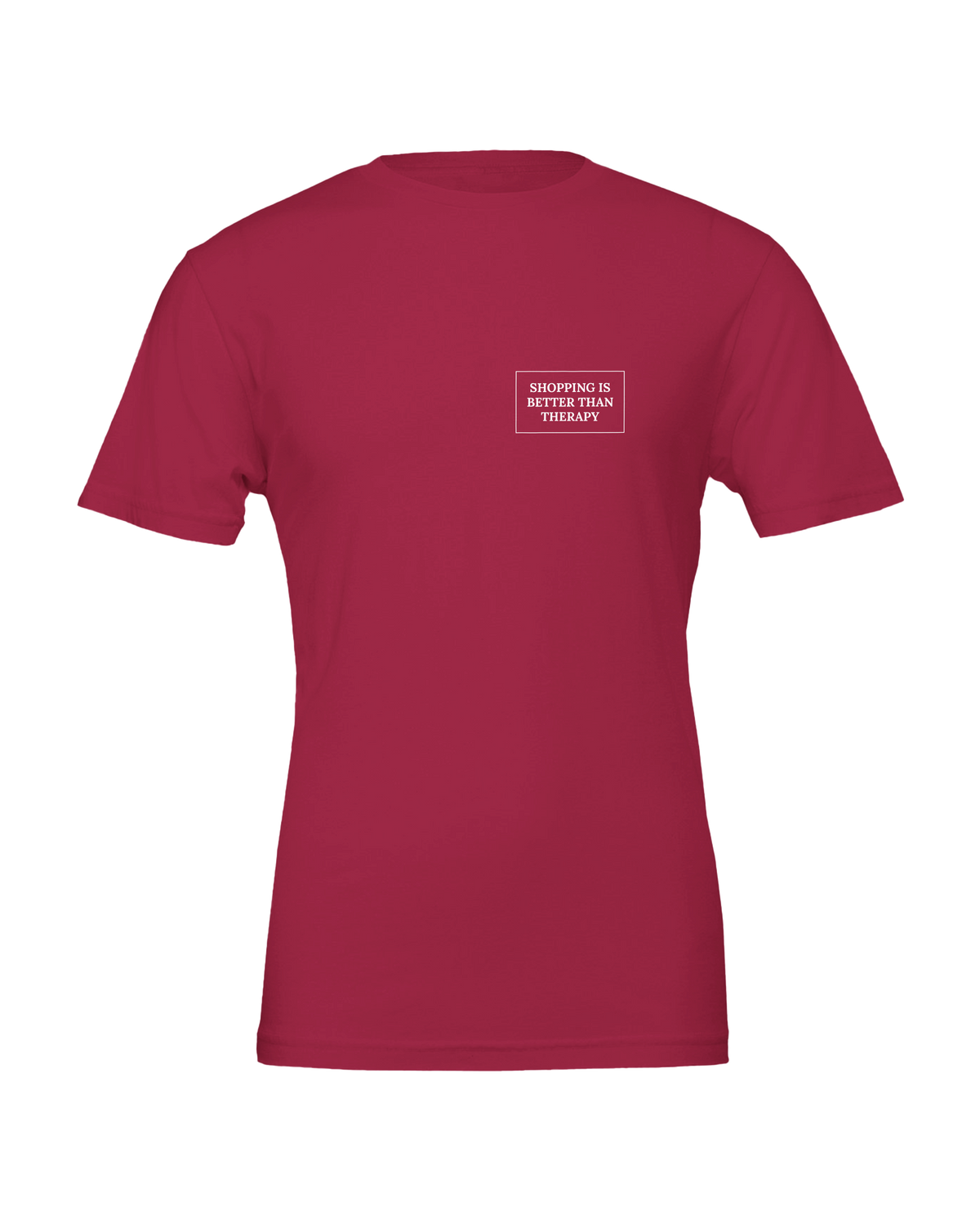 Jovida T-shirt met borstprint, bordeaux #cardinal #kardinaalrood