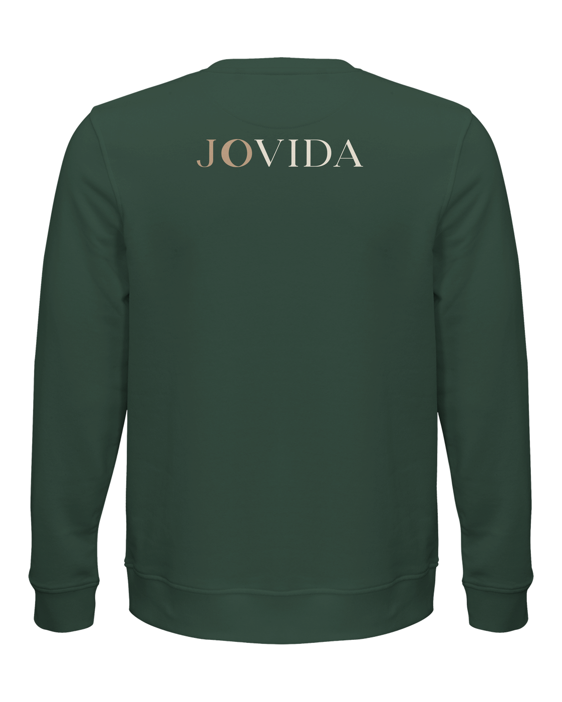 Jovida sweatshirt met hartjesprint, flessengroen — achterkant #bottle-green #flessengroen