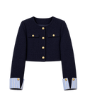 Marineblauw jasje met gouden knopen
