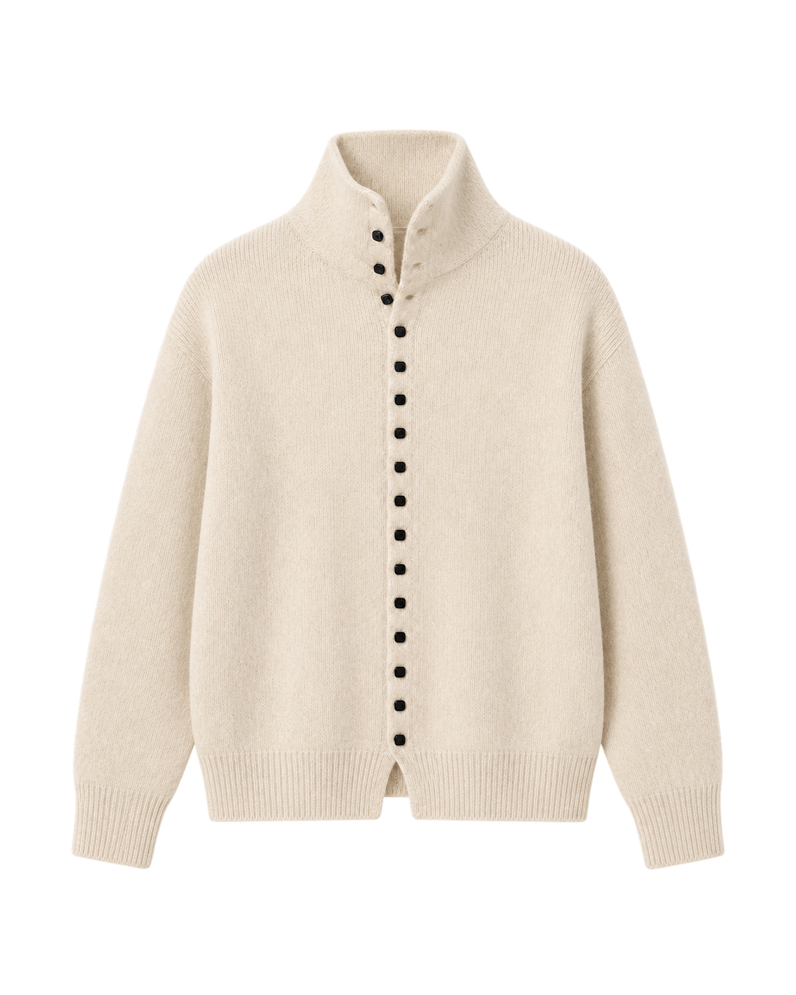 Gebreid vest met opstaande kraag, beige #beige