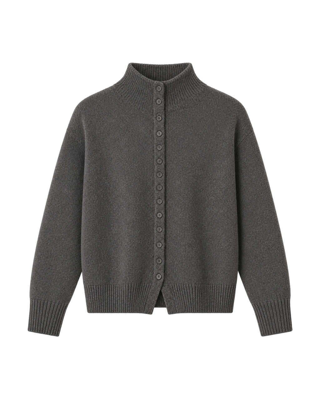 Gebreid vest met opstaande kraag, donkergrijs #dark-gray #donkergrijs
