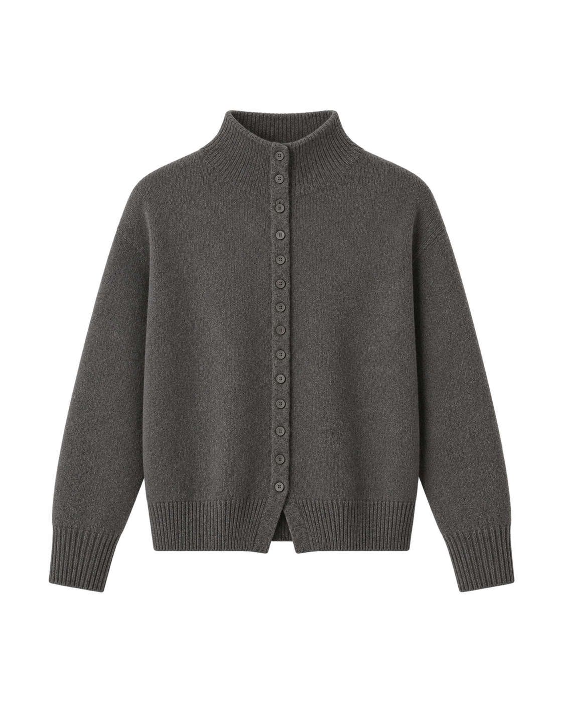 Gebreid vest met opstaande kraag, donkergrijs #dark-gray #donkergrijs