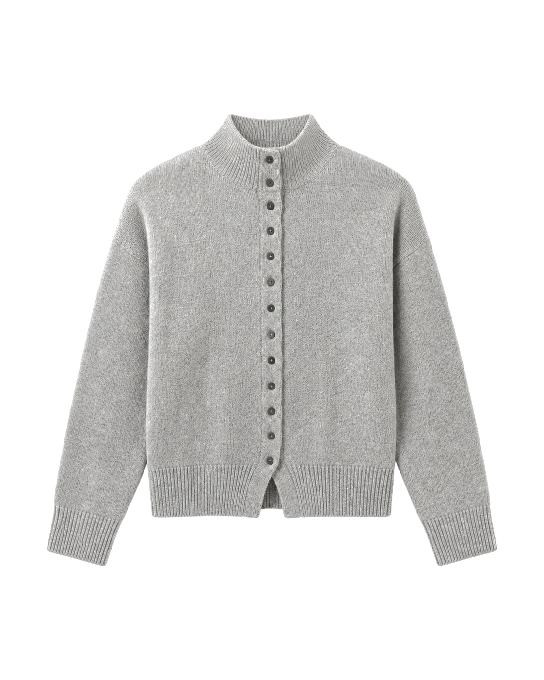 Gebreid vest met opstaande kraag, lichtgrijs #light-gray #lichtgrijs