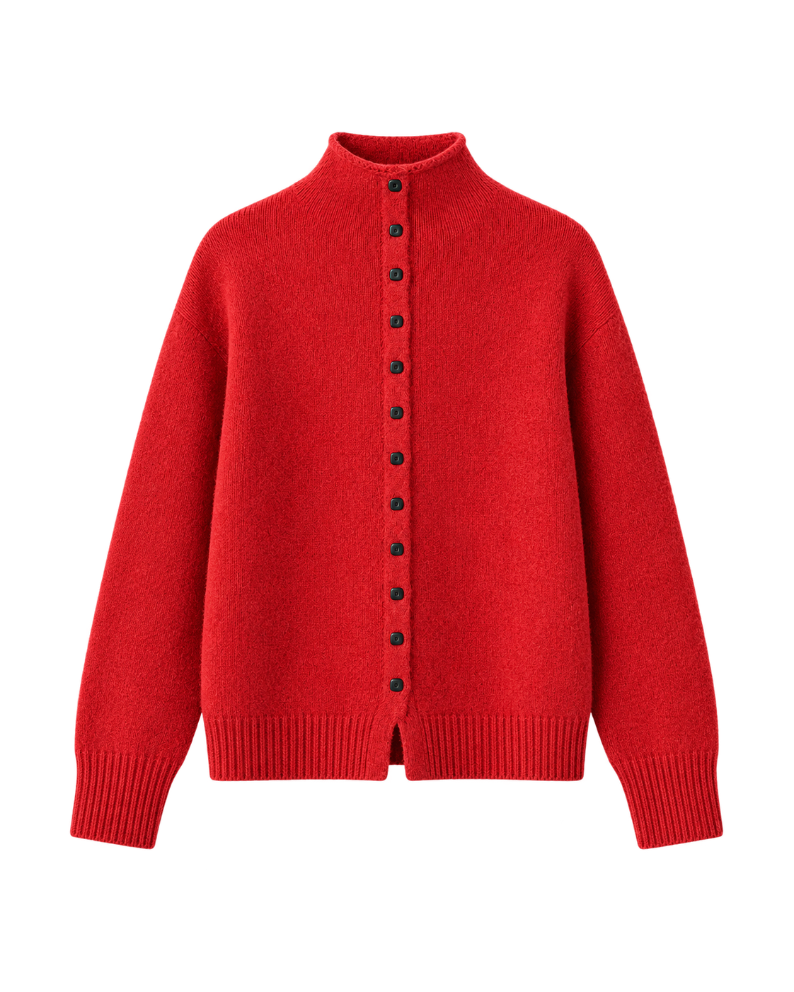 Gebreid vest met opstaande kraag, rood #red #rood