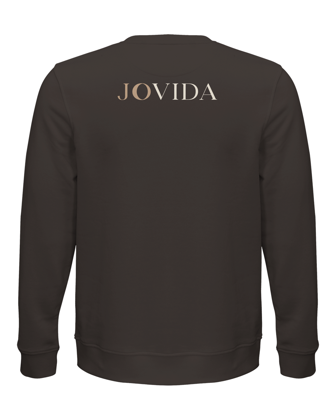 Jovida sweatshirt met hartjesprint, donkerbruin — achterkant #deep-charcoal-grey #donkerbruin