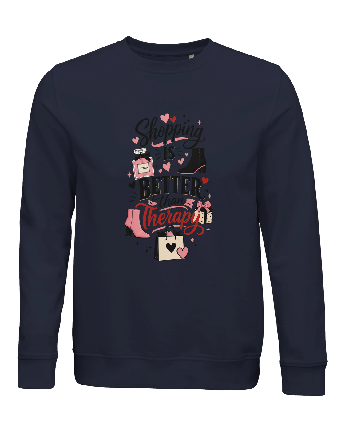 Jovida sweatshirt met hartjesprint, marineblauw #french-navy #marineblauw