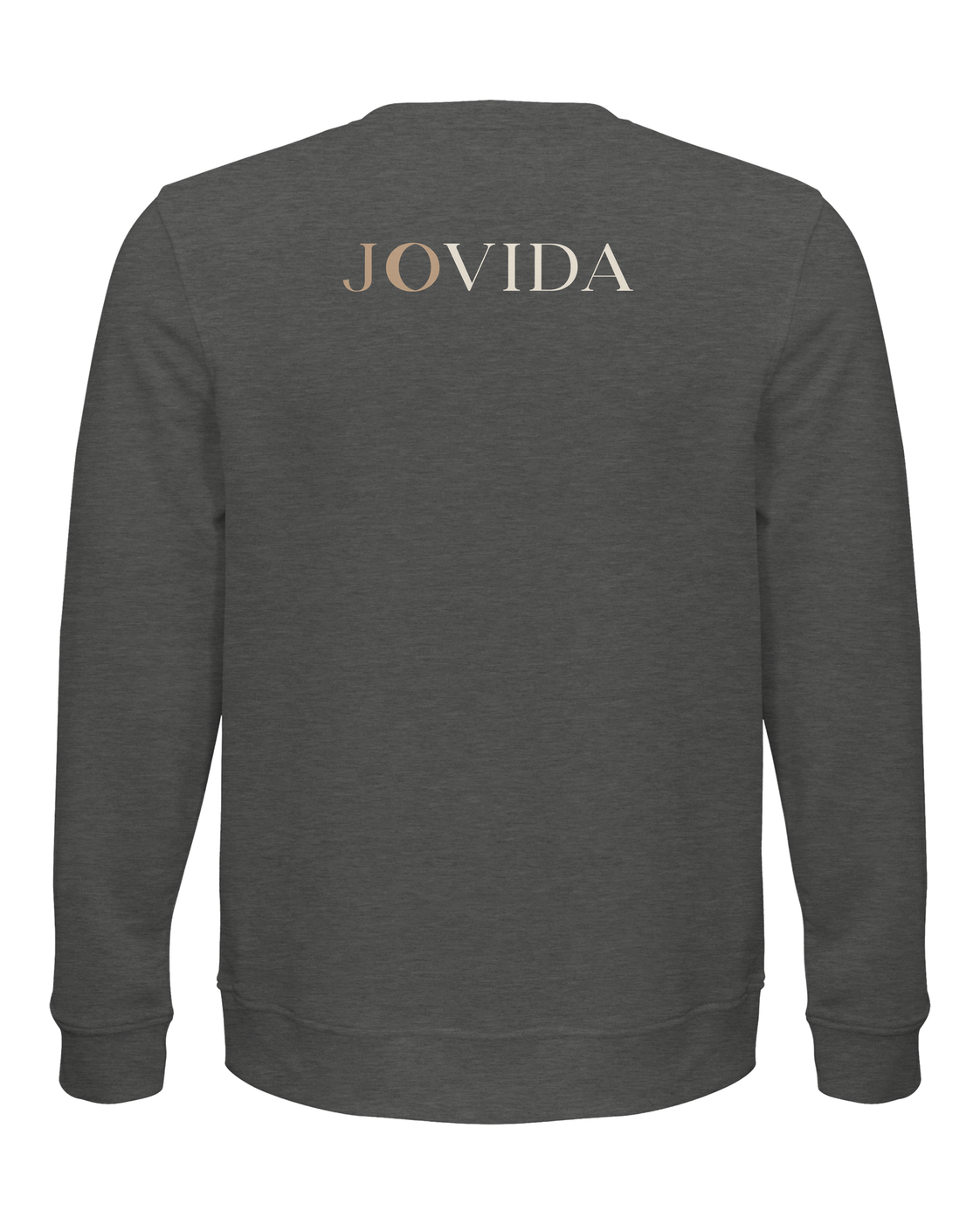 Jovida sweatshirt met hartjesprint, gemêleerd grijs — achterkant #grey-melange #gemêleerd-grijs