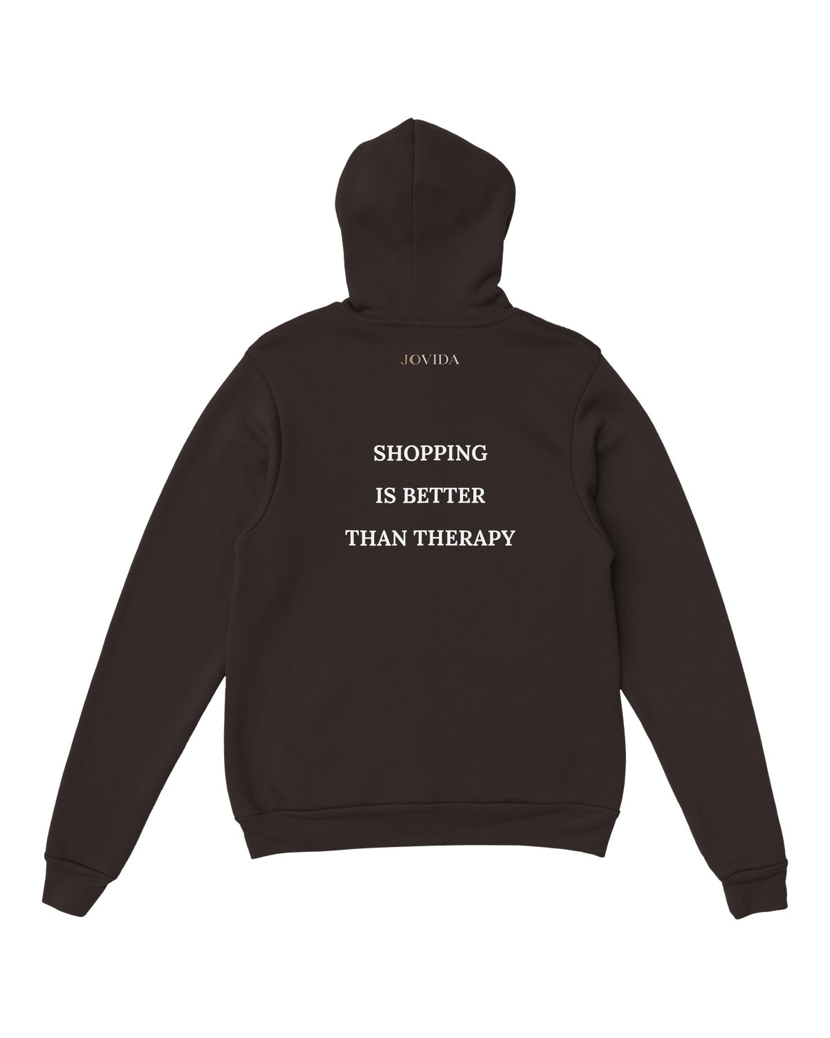 Jovida hoodie met slogan op de rug, donkerbruin #dark-chocolate #donkerbruin