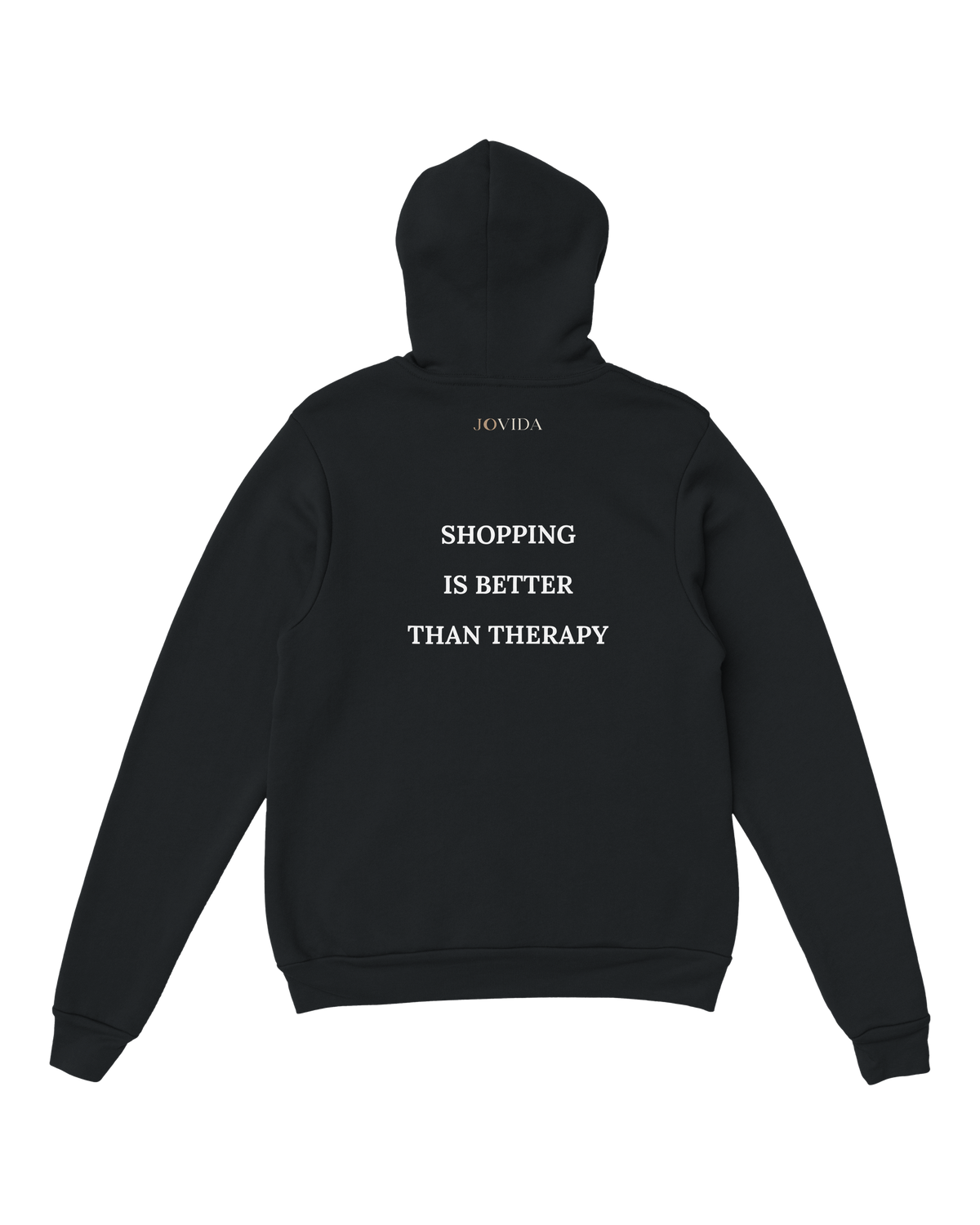 Jovida hoodie met slogan op de rug, zwart #black #zwart