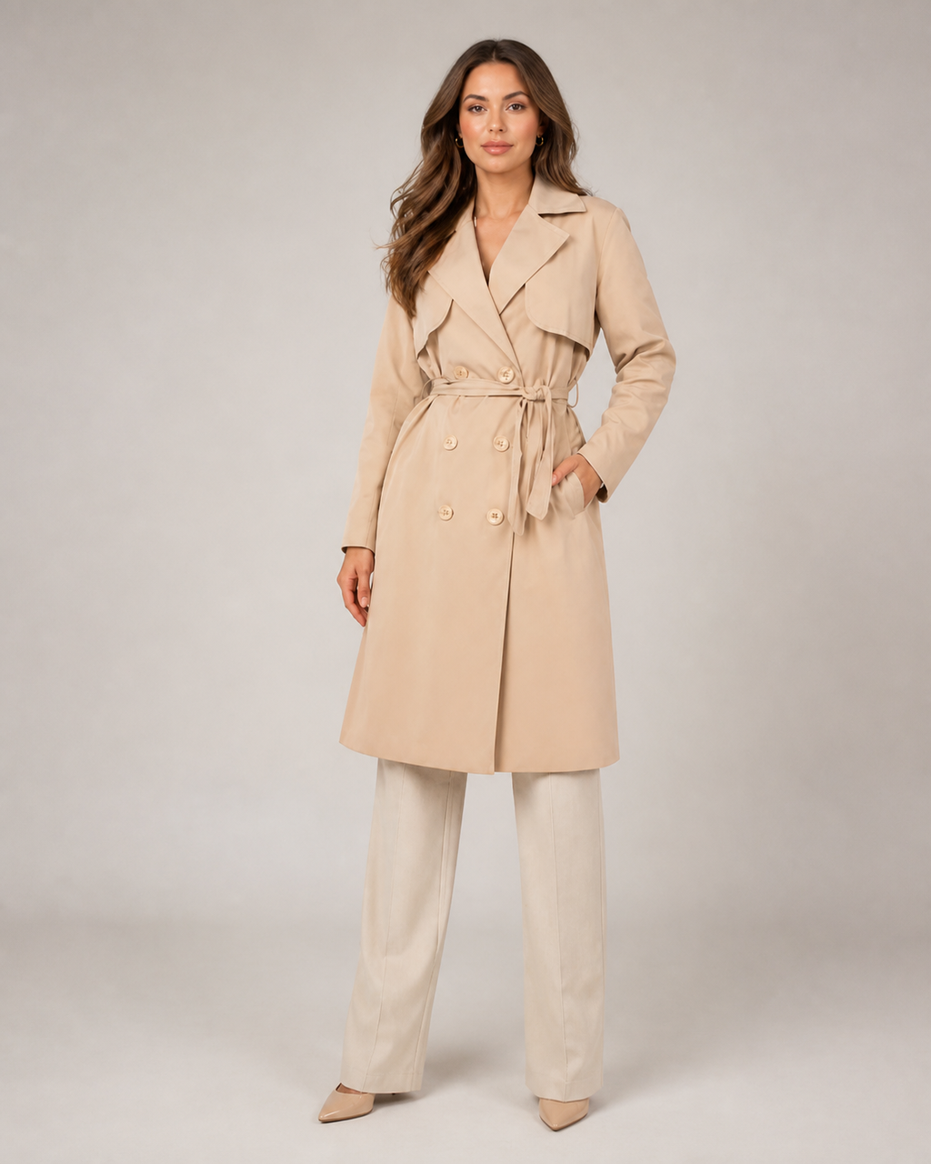 Lange Trenchcoat Dames met Ceintuur
