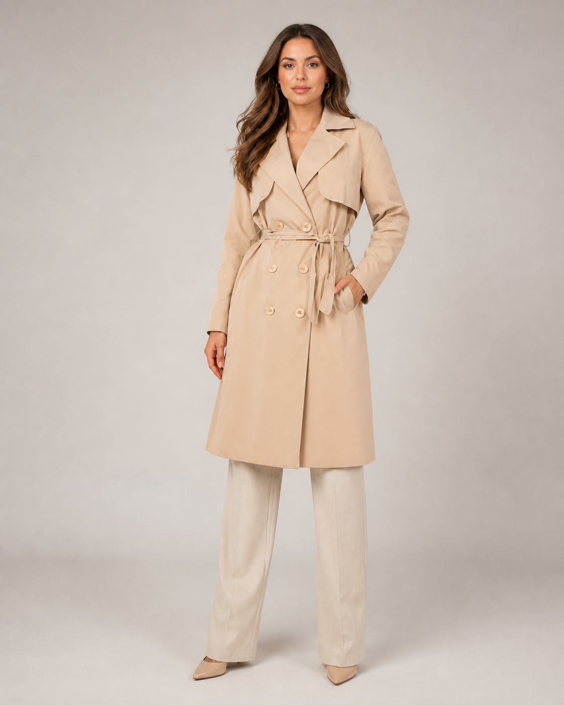 Lange Trenchcoat Dames met Ceintuur