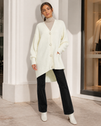 Lang vest met knoopsluiting, beige — tweede aanzicht