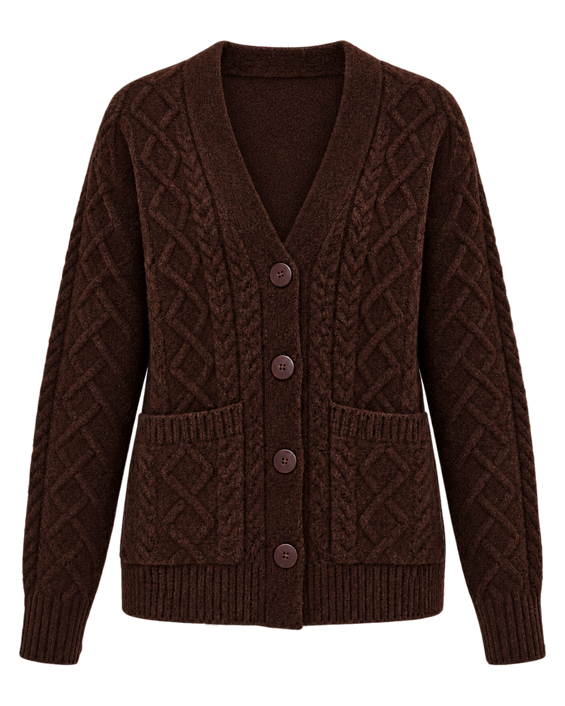 Kabelvest met zakken, bruin #brown #bruin