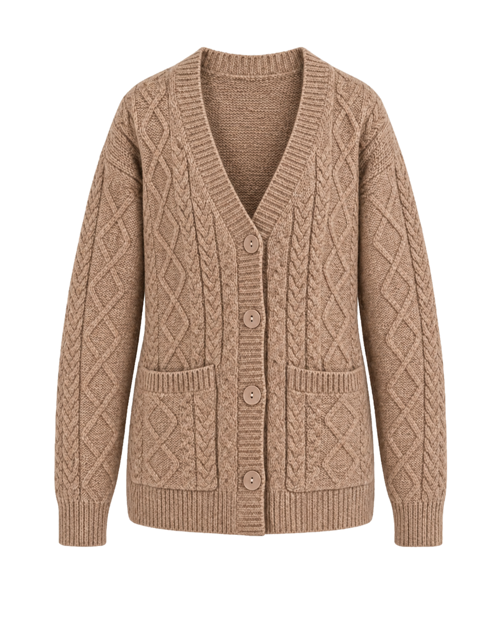 Kabelvest met zakken, beige #beige