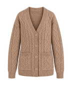 Kabelvest met zakken, beige #beige