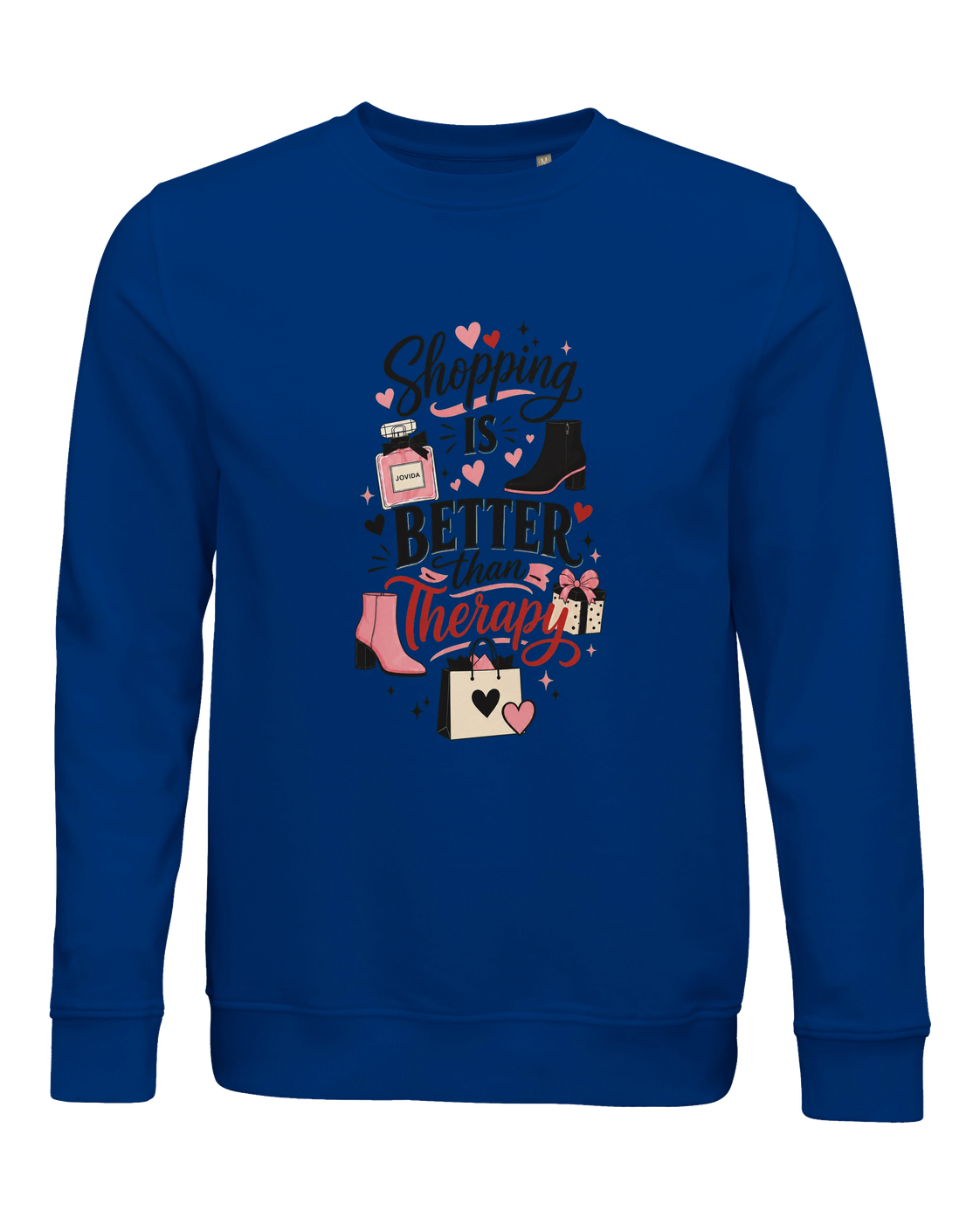 Jovida sweatshirt met hartjesprint, koningsblauw #royal-blue #koningsblauw