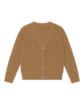 Opengewerkt knoopvest, camel #camel