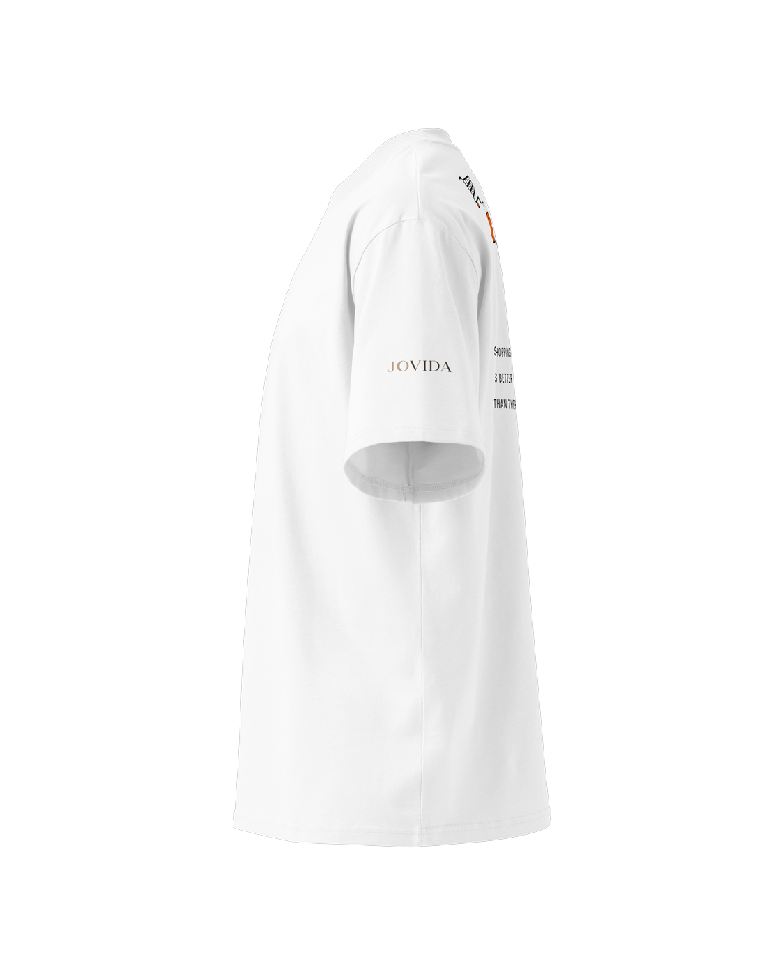 Oversized T-shirt met shopping-print, wit — linkerzijde #white #wit